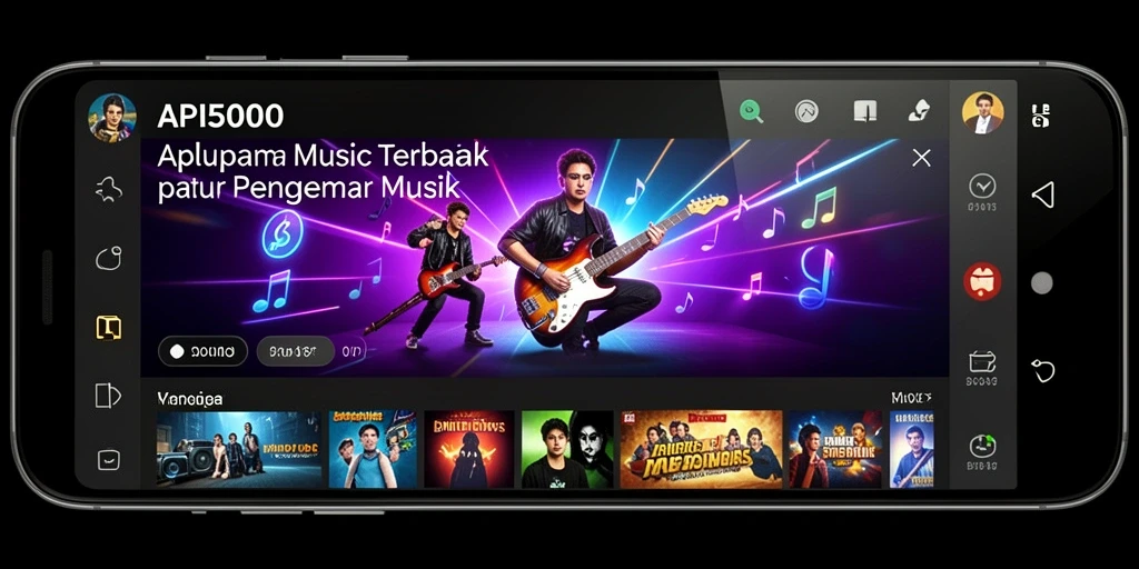 Tampilan menarik dari gameplay API5000 yang menampilkan berbagai genre musik.