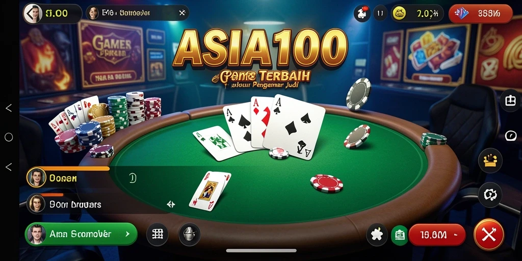 Tampilan gameplay poker menarik dalam ASIA100 dengan interaksi pemain.