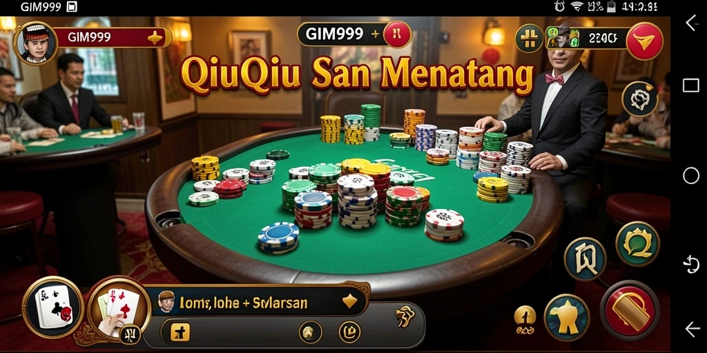 Screenshot GIM999 menampilkan gameplay seru QiuQiu.