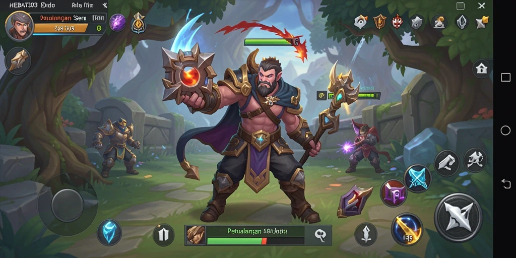 Gameplay HEBAT303 menampilkan serangan sihir yang mendebarkan.