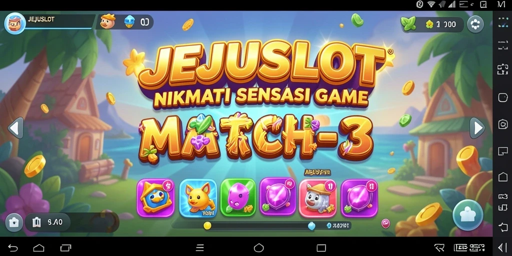 Tampak nyata dari gameplay JEJUSLOT, dengan berbagai objek yang menyenangkan.