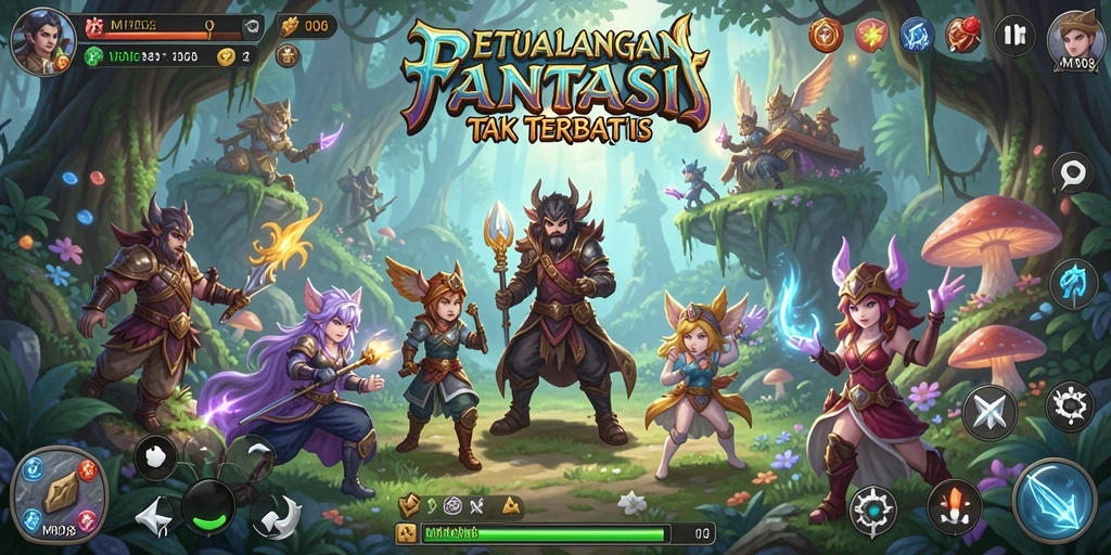 Screenshot menampilkan aksi seru dalam petualangan RPG MPO08.
