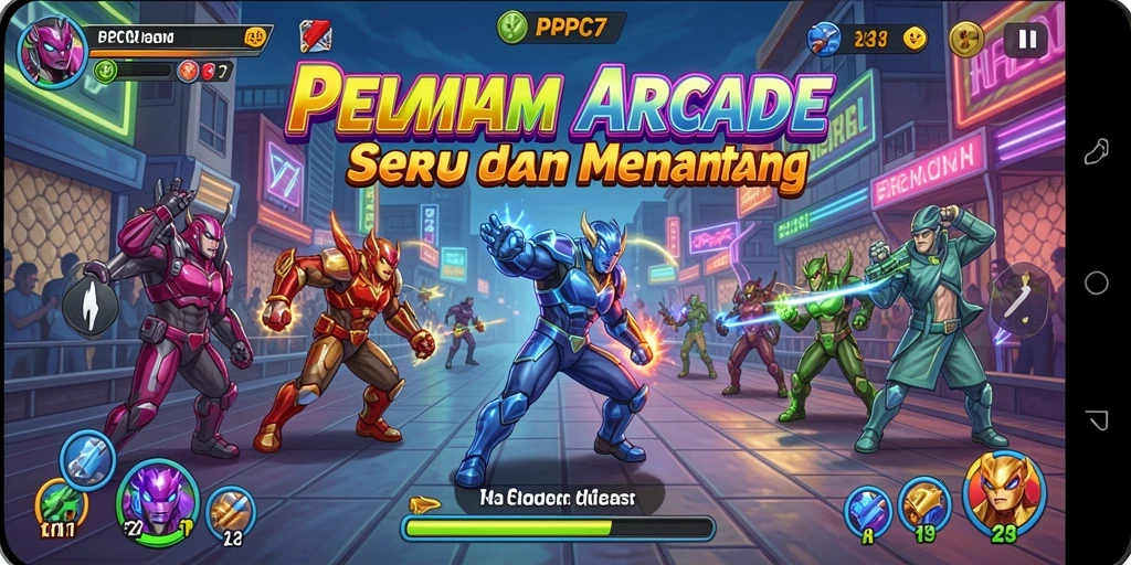 Tampilan gameplay seru di game Arcade PCPC7.