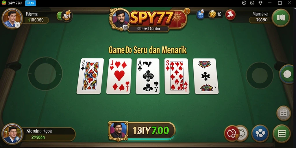Tampilan gameplay SPY77 yang menegangkan dan seru saat bermain Domino.